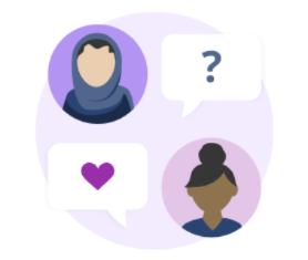 Women asking each other questions