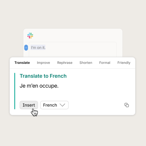 Translate without disrupting your flow.